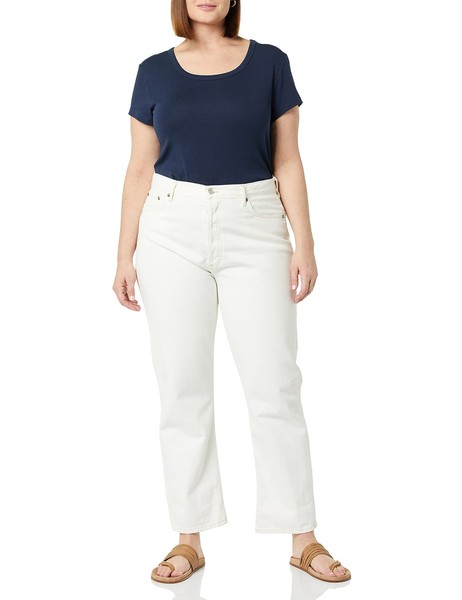 Amazon Essentials Damen T-Shirt U-Ausschnitt 2Er-Pack Marineblau-image