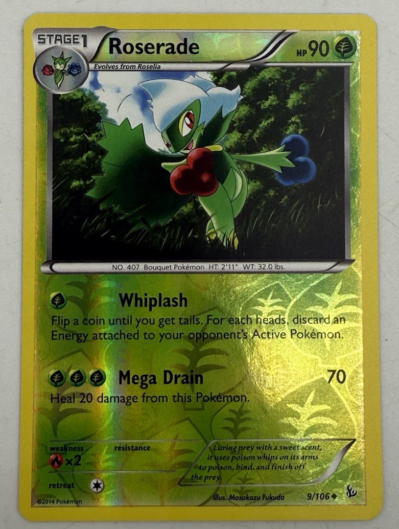 Roserade 9/106 Reverse Holo Uncommon XY - Flashfire NM