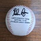 Nolan Ryan Signed Texas Rangers Baseball w/ 5,000th Strikeout & 300th Win