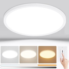 16 Inch Modern LED Flush Mount Ceiling Light Fixture Ultra Thin White Dimmable