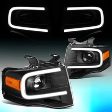 For 2007-2014 Ford Expedition 3d Led Drl Projector Headlight Lamps Blackamber For 2007-2014 Ford Expedition 3d Led Drl Projector Headlight Lamps Blackamber