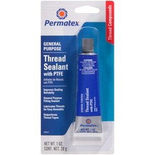 Permatex 80631 Thread Sealant with PTFE, 1 oz. , White 1 Fl. Oz.