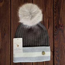 Image of Womens Luxury Bobble Beanie Hat Warm Pom Pom Ladies Wooly