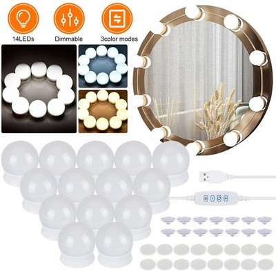 NEW 14PCS Make Up Mirror Lights Kit Bulbs Vanity Light Dimmable Lamp Hollywood
