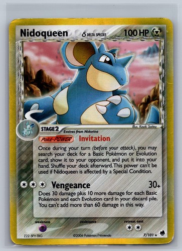 Nidoqueen 7/101 Holo Rare Dragon Frontiers Pokemon Damaged