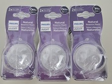 Philips Avent Natural Response Baby Bottle Nipple LOT 2 Pk 0 month 1 Pk 1 month