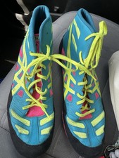 ASICS JB Elite Wrestling Shoes Teal Pink Yellow Sissy J3A1Y Men's Size 12 Rare