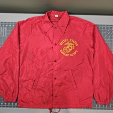 Vintage Marine Corp Jacket Medium 70s Artex USMC Red Military Lightweight Nylon