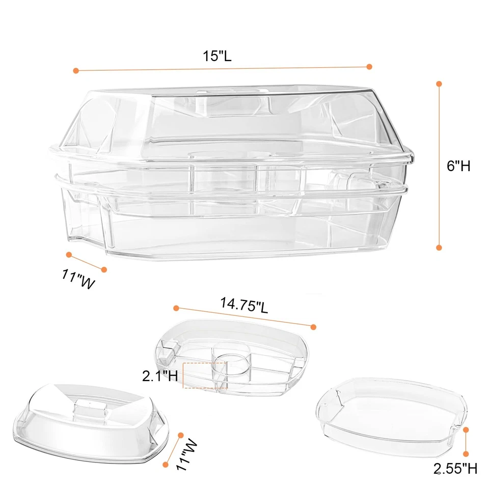 Bandeja para servir gelo de frutas, bandeja vegetal refrigerada, prato para servir coquetel de camarão, ap... - Imagem 4 de 4