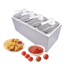 Stainless Steel Sauce Pump Dispenser 10/8/6/4/2LCondiment Dispenser,Restaurant