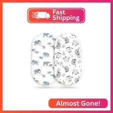 GRSSDER Stretchy Ultra Soft Fitted Bassinet Sheet Set 2 Pack, Universal Fitted f