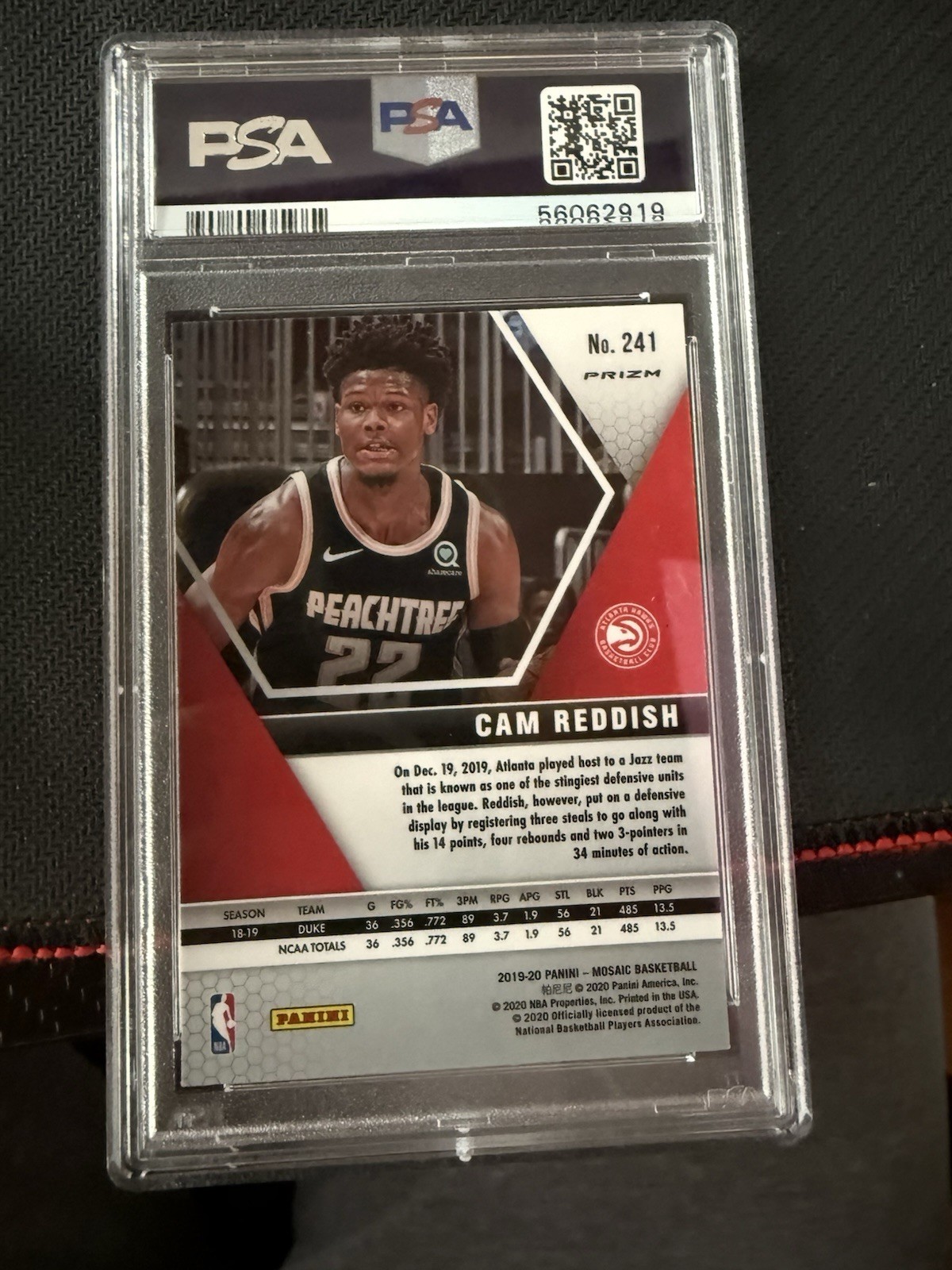2019-20 Panini Mosaic - Rookies Cam Reddish #241 Reactive Blue Prizm (RC)