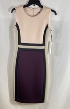 Calvin Klein Women's Multicolor Colorblock Sleeveless Sheath Dress Sz 4 NWT