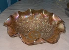 Dugan Marigold Carnival Glass Garden Path Bowl