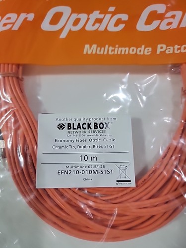 NEW Black Box Duplex Fiber Optic Cable EFN210-010M-STST, Multimode 62.5/125 - Afbeelding 3 van 4