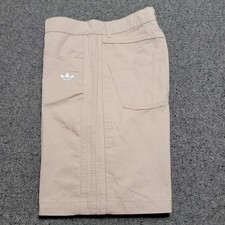 Adidas Shorts Boys Medium Khaki Twill Chinos 3 Stripes Golf Preppy Youth 2025