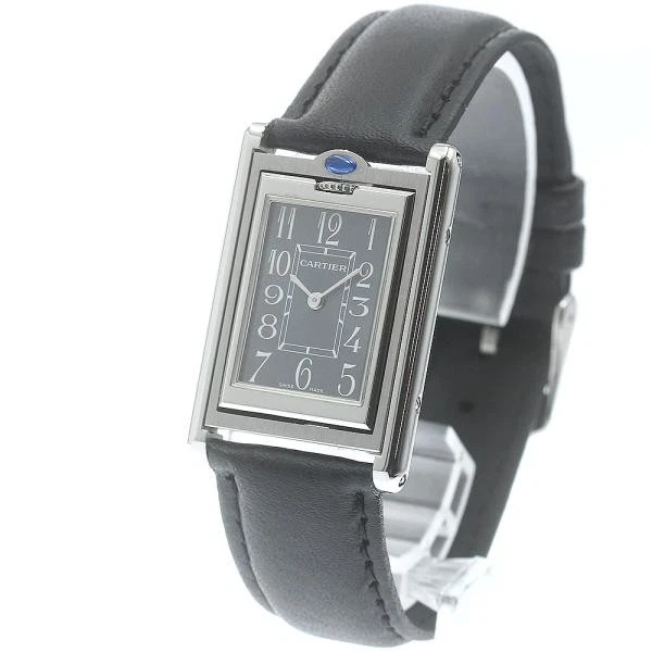 Cartier — Cartier Tank Basculante MM W1016730 24mm SS Gray Dial Quartz Watch #C3036