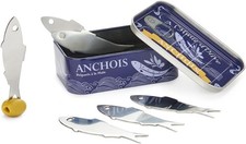 Cutlery Set of 6 Forks Stainless Steel Novelty Anchois Tin Snack Lunch Box Adult