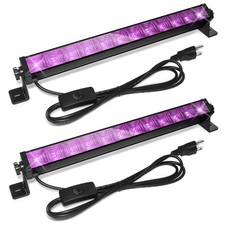 40W LED Black Light Bar 2 Pack with Plug Switch 6.5ft Cord Blacklight