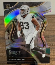 2023 Panini Select - Club Level Byron Young #290 Silver Green Prizm Die-Cut (RC)