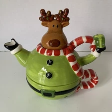 Cracker Barrel Merry Merry Ceramic Reindeer Serve Ware Tea For One Set - New