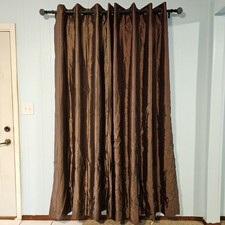 Royal Velvet Chocolate Brown Blackout Curtains 2 Panels 50" x 84" Bronze Grommet