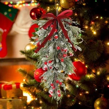 Christmas Teardrop Swag Front Door Wreath Decoration Xmas Farmhouse Garland for