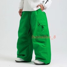 Winter Outdoor Loose Waist Ski Pants for Women Men Waterproof and Warm Ski Pants