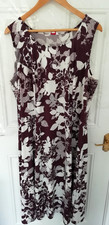 Slimma 22 Long Dress Stretchy Maxi Dusky Purple White Floral Shift Sleeveless