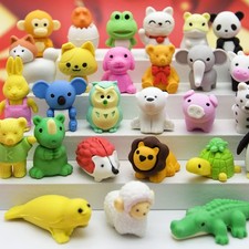 120 pcs Animal Erasers Desk Pets for Kids Classroom Rewards, Puzzle Erasers T...