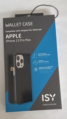 Apple iPhone 13 Pro Max Hülle,Klappbare Schutztasche in Schwarzen Leder Optik