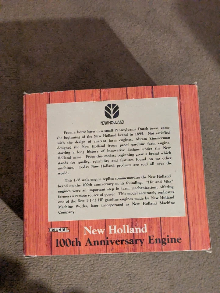 1/8 1995 ertl nueva holanda 100 aniversario hit + miss motor en la caja nuevo Foto 3 de 4