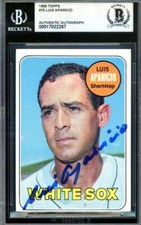 Luis Aparicio Beckett BAS Signed 1969 Topps Autograph