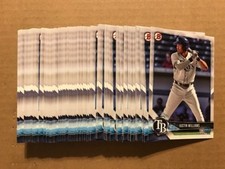 Lot (80) JUSTIN WILLIAMS Cardinals 2018 Bowman Baseball paper base cards Rays