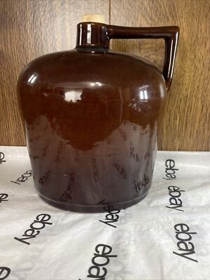 Vintage Brown Whiskey Jug Music Box Plays Little Brown Jug 