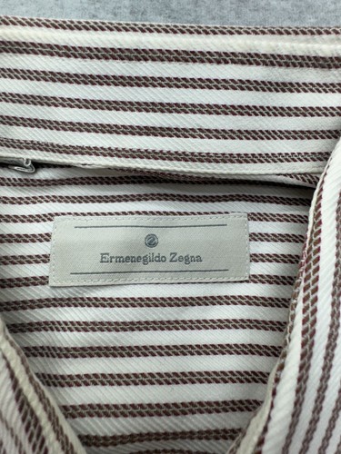Ermenegildo Zegna Hemd Herren Größe 39 Weiß Gestreift Preppy Luxus Made In Italy - Bild 3 von 14