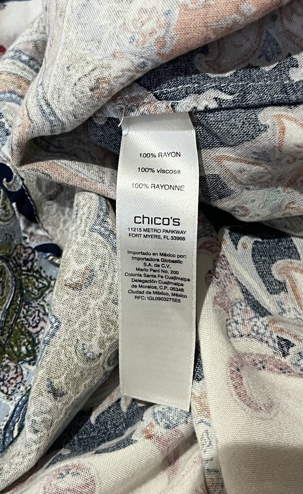 Chico's Button Up Paisley Patchwork Print Shirt B… - image 7