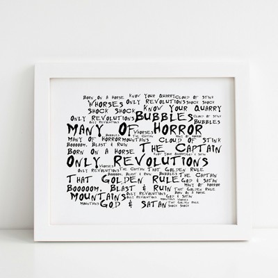 Biffy Clyro Poster Only Revolutions Framed Original Art Album Lyrics Print Ebay