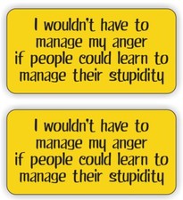 Hard Hat Stickers | MANAGE MY ANGER | Funny Helmet Decals Pegatinas Labels Badge