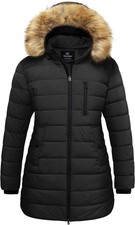 Wantdo Women's Plus Size Winter Jacket Warm Long Puffer Coat Quilted Parka Jacke