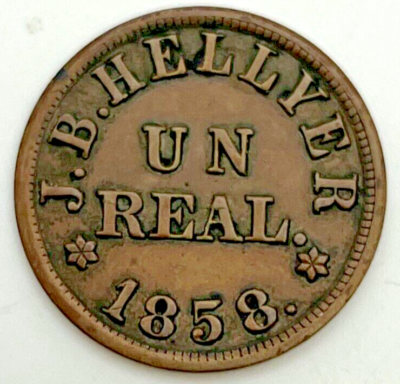 1858 Venezuela 1 Real Token JB Hellyer Empresa del Yaracuy Elkund
