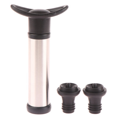 Wine Bottle Vacuum Saver Sealer Preserver Bar Pump with 2 button Stoppers ·:J