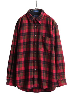 90s Pendleton Langärmelig Wolle Shirt Herren L Kariert Grunge Hütte Hemd