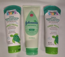 2x Gentle Steps Daily Baby Lotion with colloidal oatmeal 8oz Johnson Baby Oil