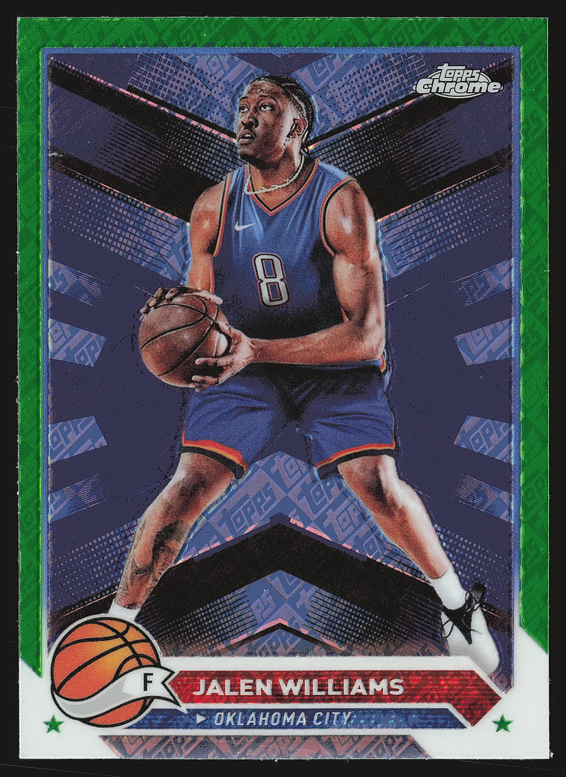 2023-24 Topps Chrome #184 Jalen Williams Green Logo Refractors