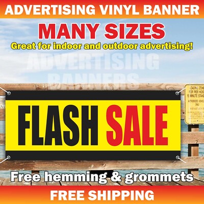 FLASH SALE Advertising Banner Vinyl Sign Discount Clearance Save Event