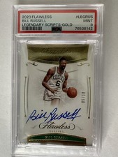 2020 BILL RUSSELL FLAWLESS LEGENDARY SCRIPT AUTO GOLD POP 2 5/10 