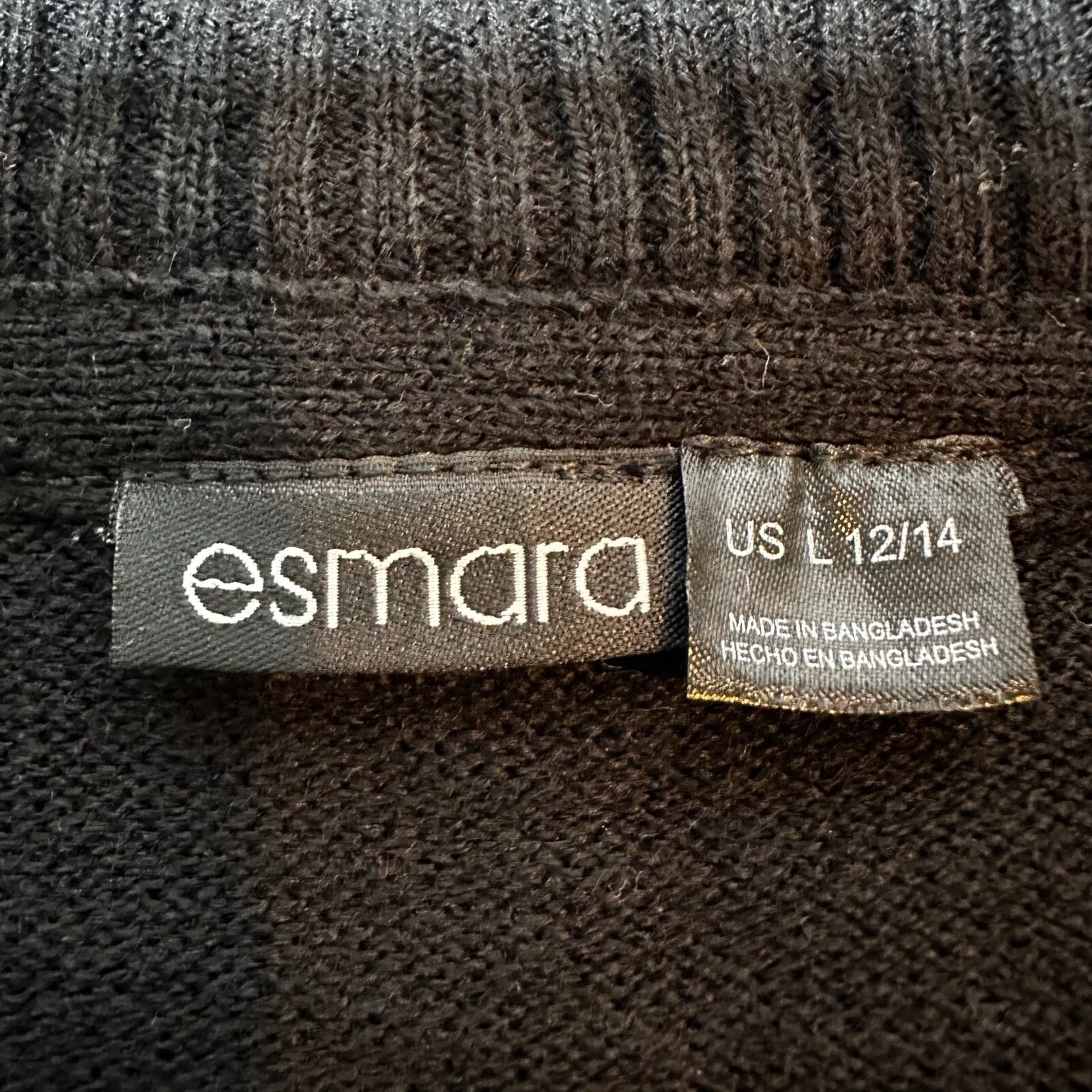 NEW Esmara Ugly Sweater Mens Large Black Knit Pullover Reindeer Merry Christmas