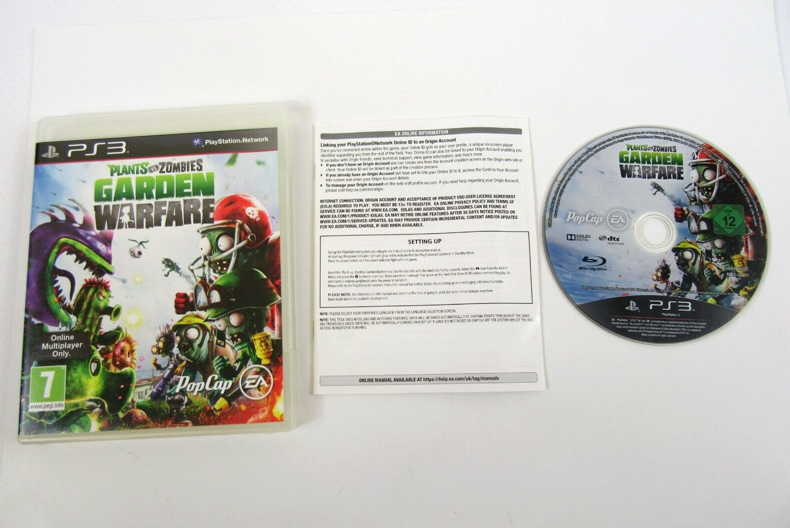 Plants Vs Zombies Garden Warfare PS3 PlayStation 3 Complete With Manual PAL