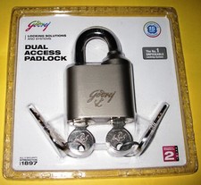 Godrej Lock Dual Access Padlock door shop shutter master slave double cylinder